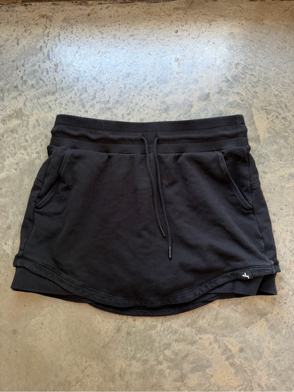 Black Drawstring Skirted Sweatshorts